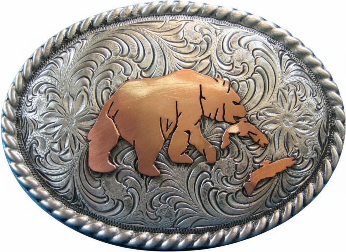 Bear with Fish Buckle