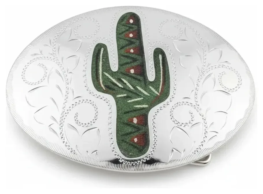Cactus Southwestern Sandpainted