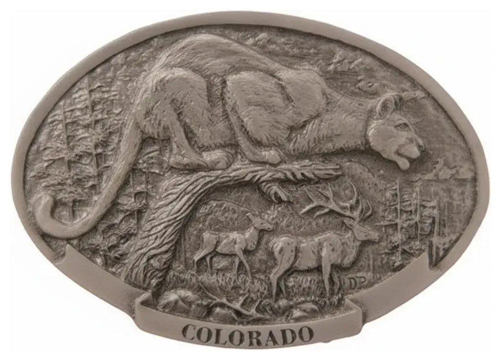 Colorado Cougar and Elk Buckle