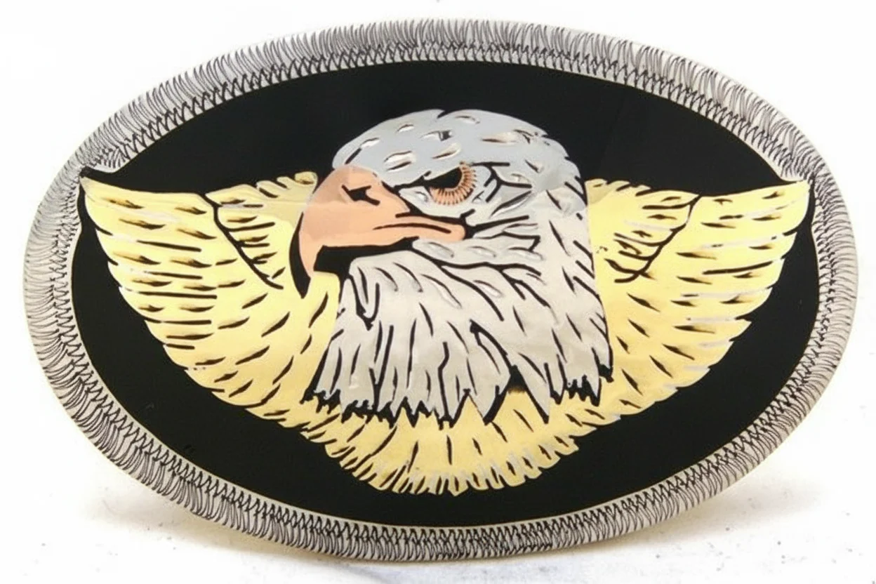 Eagle head on wings