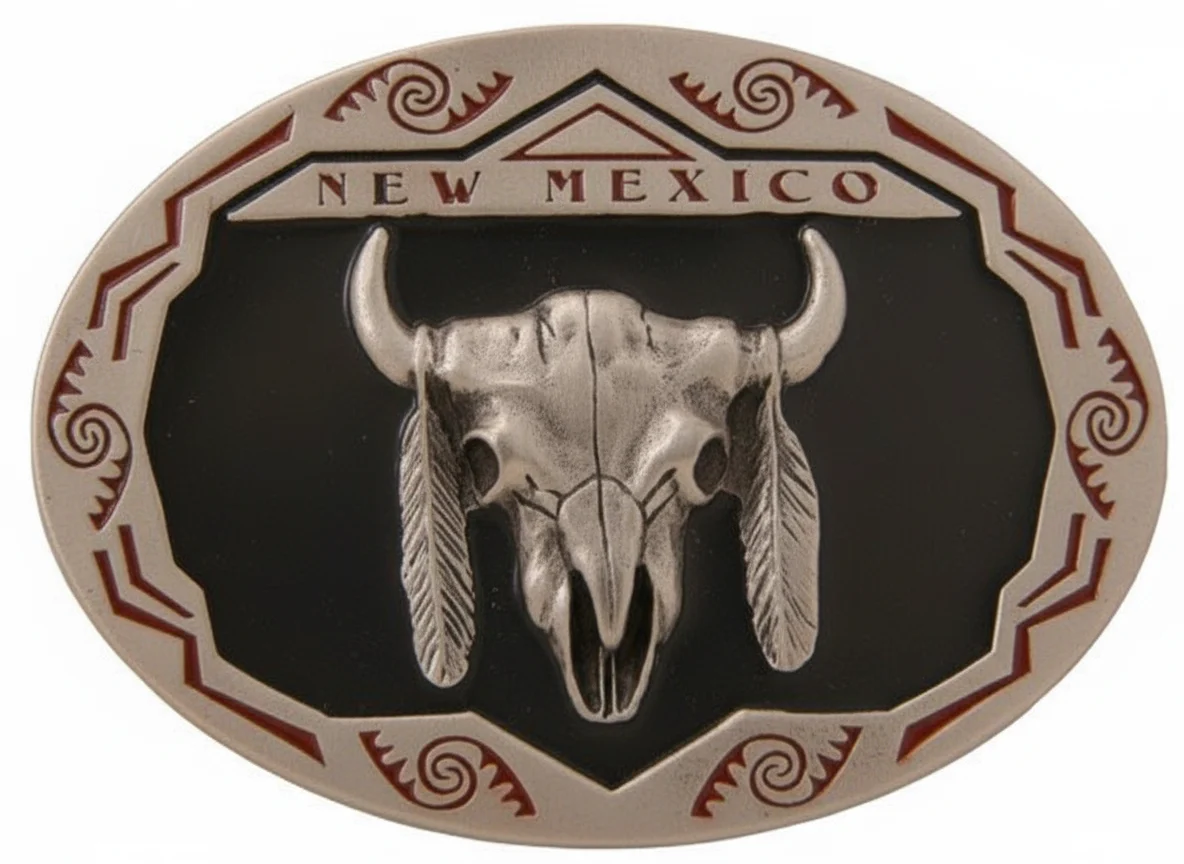New Mexico Skull and Feathers