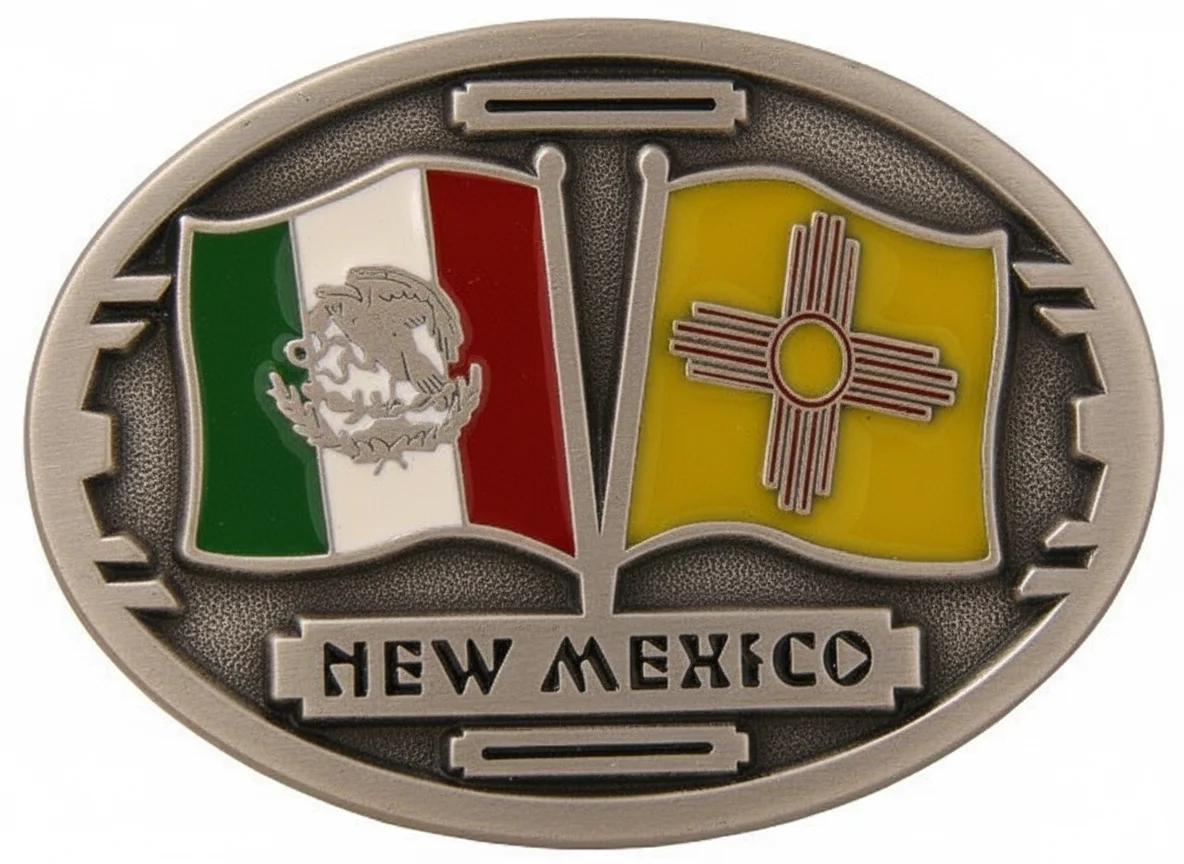 New Mexico and Mexico Flags