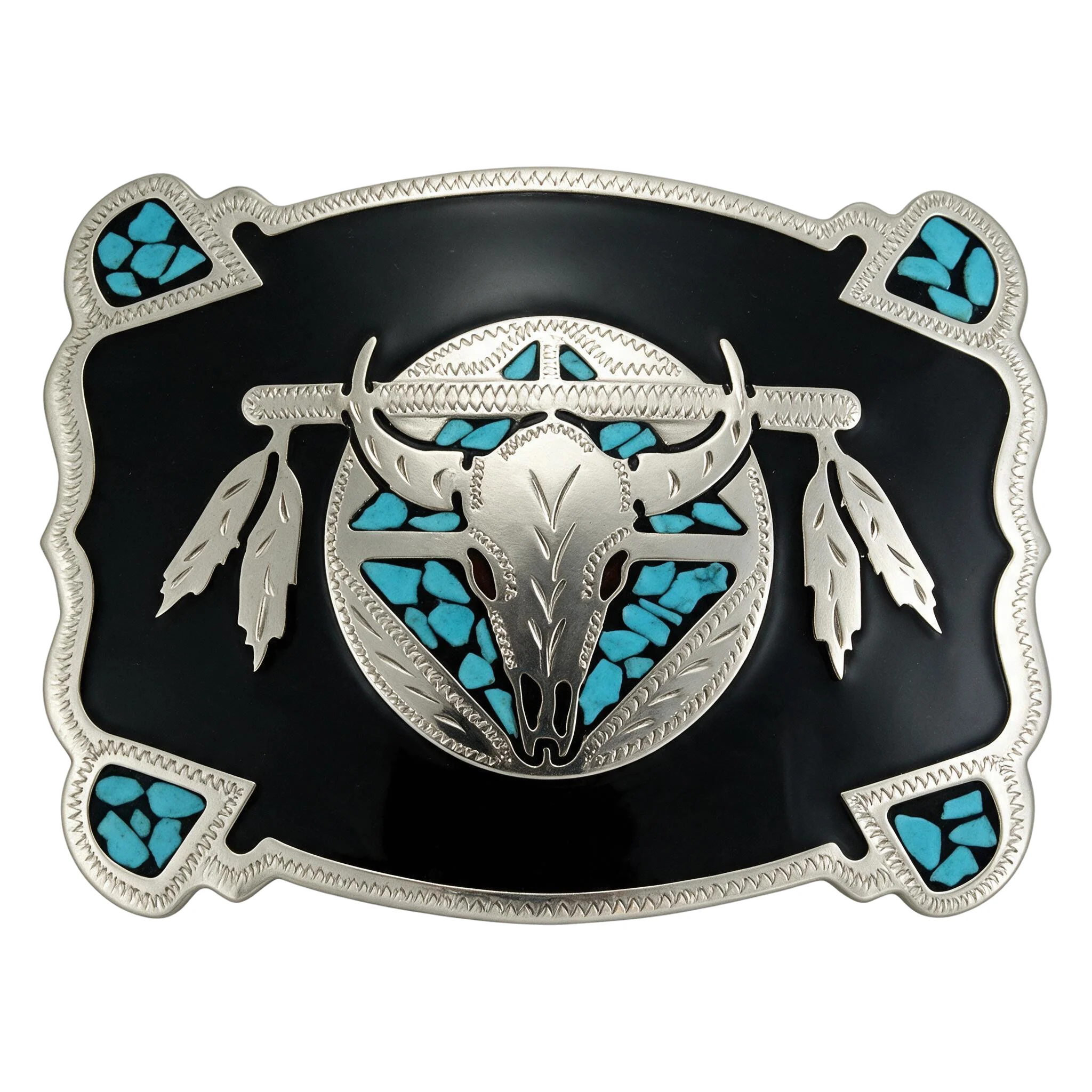 Skull, Shield and Feathers