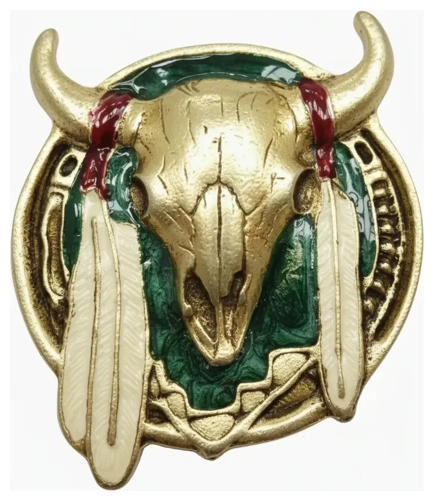 Skull and Feathers on Shield
