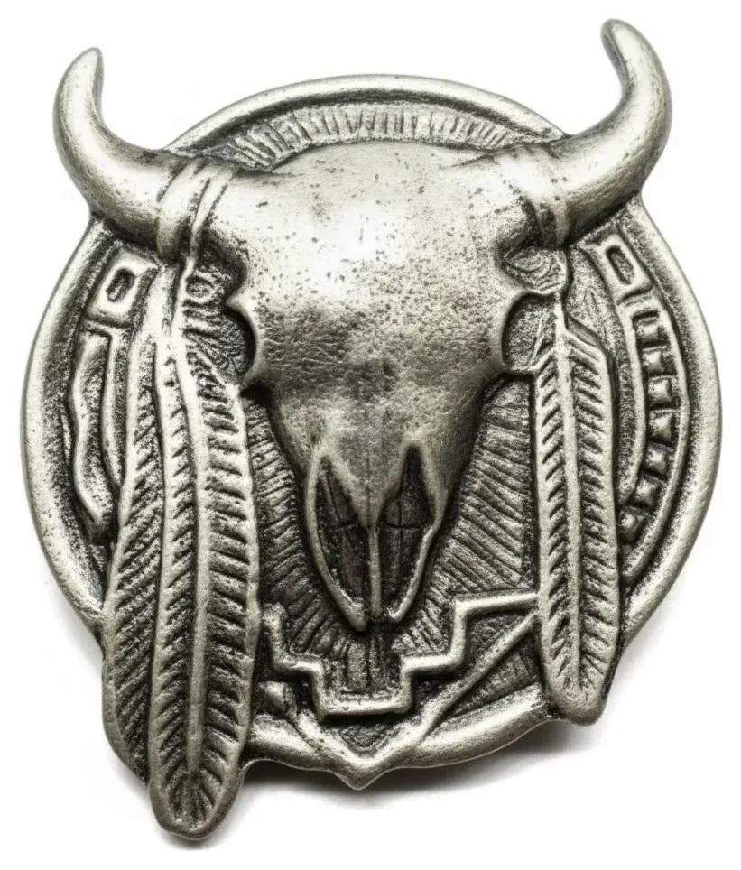 Skull and Feathers on Shield