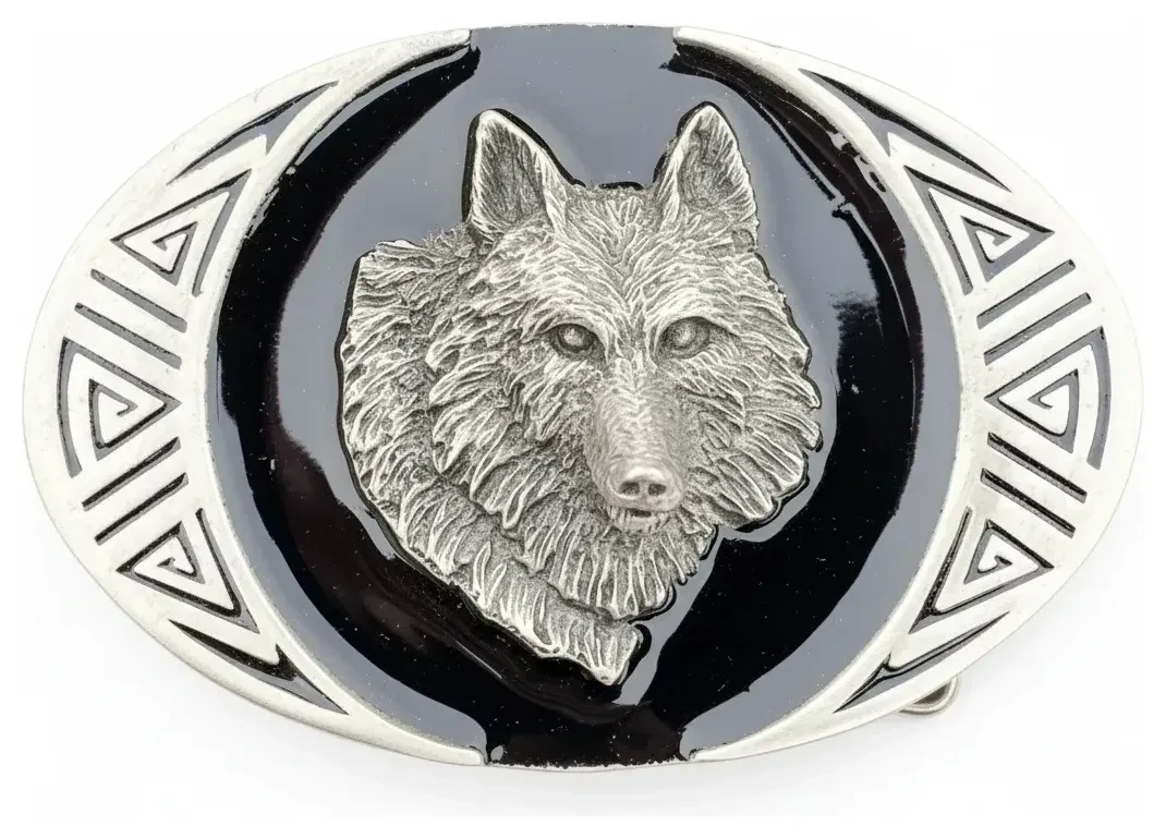 Small Oval Wolf Head